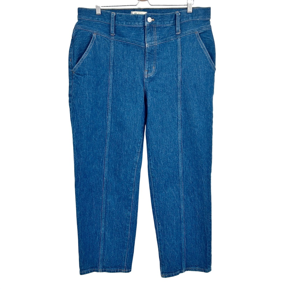 Madewell Womens Blue Perfect Vintage Straight Leg Seamed High Rise Jeans Size 33